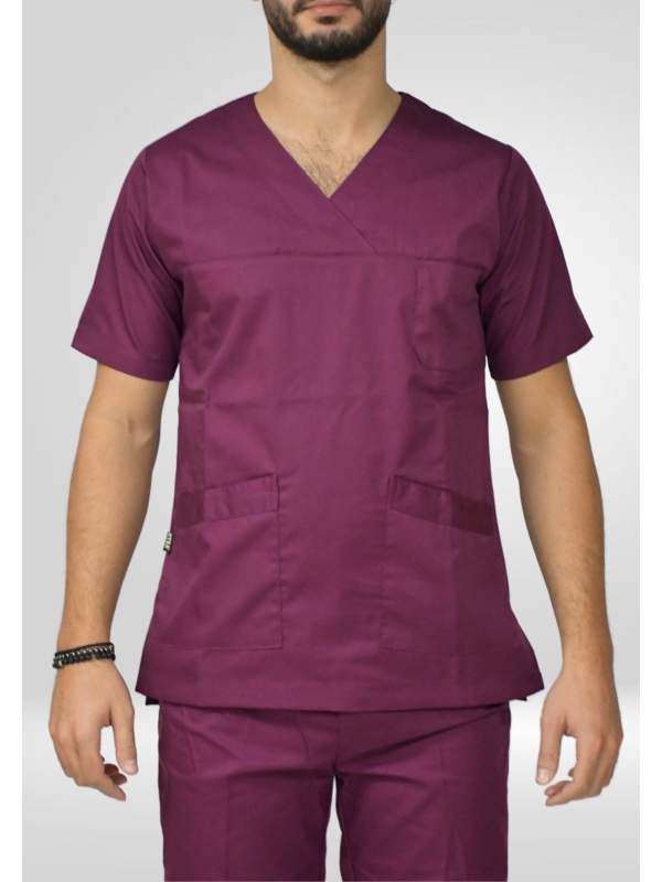 ΜΠΛΟΥΖΑ ΝΟΣΗΛΕΥΤΩΝ ΜΟΒ EGGPLANT UNISEX