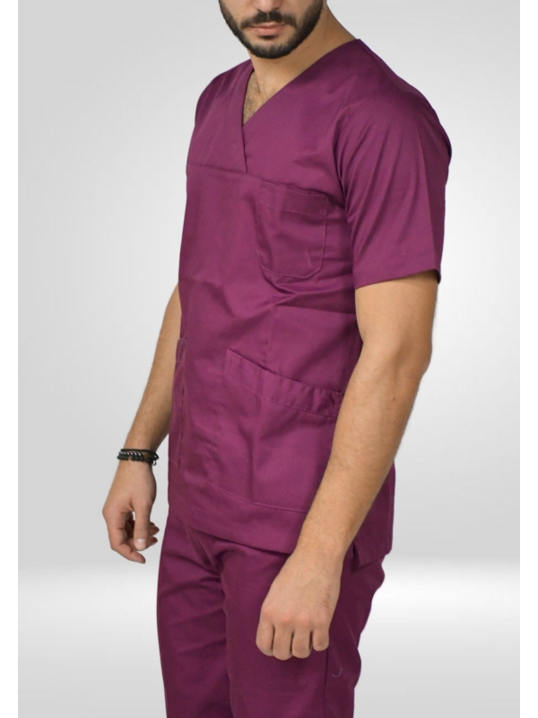 ΜΠΛΟΥΖΑ ΝΟΣΗΛΕΥΤΩΝ ΜΟΒ EGGPLANT UNISEX