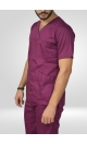 ΜΠΛΟΥΖΑ ΝΟΣΗΛΕΥΤΩΝ ΜΟΒ EGGPLANT UNISEX